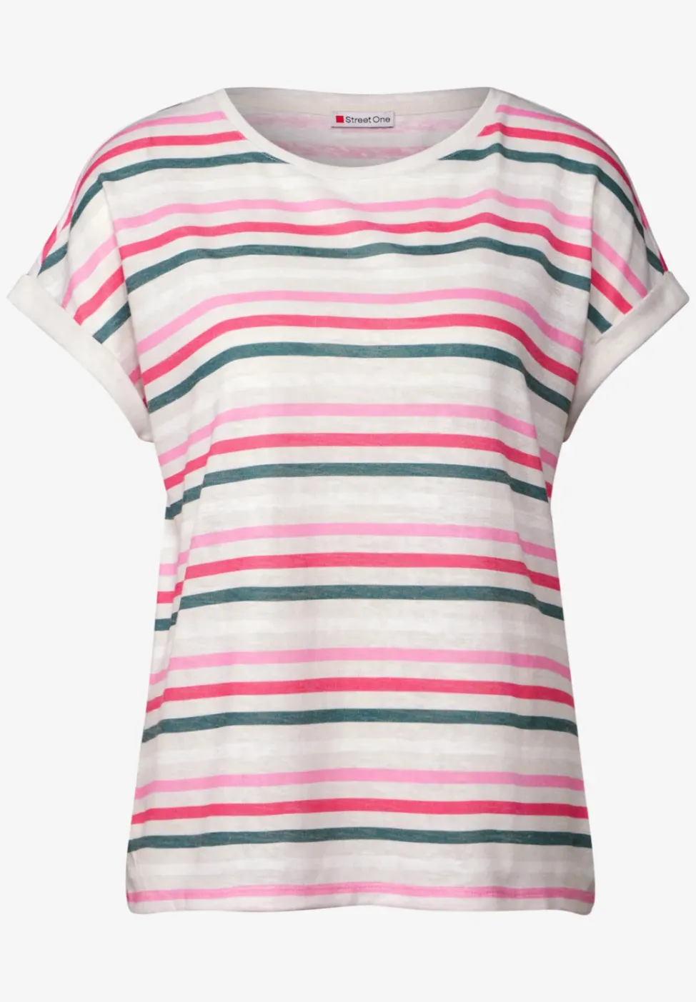 Leinen-Look Streifen-Shirt