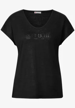 Leinen-Look Wording Shirt