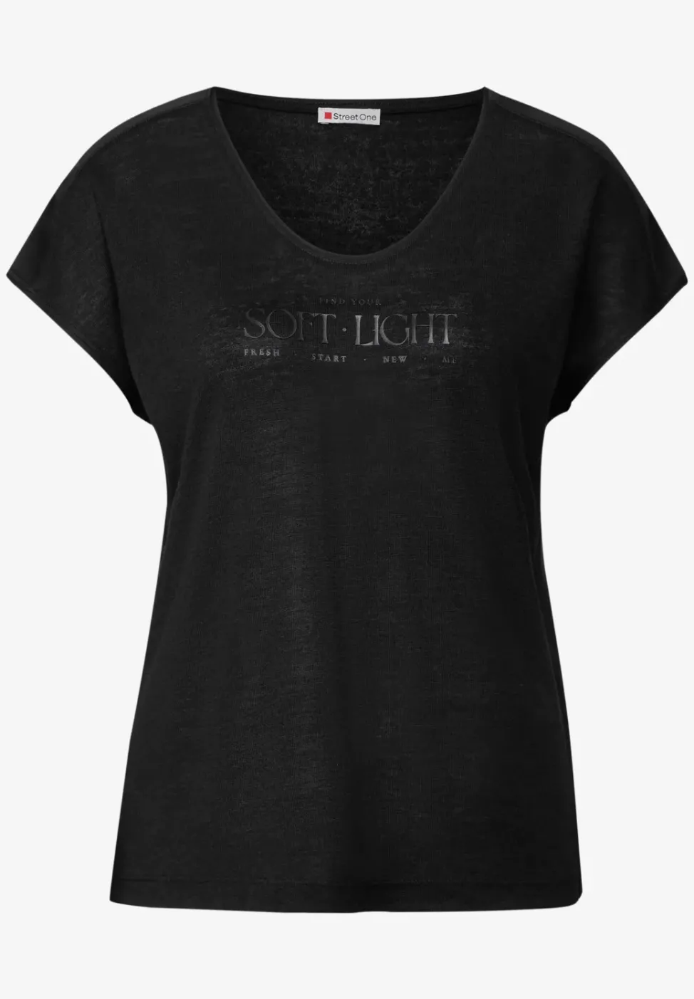 Leinen-Look Wording Shirt