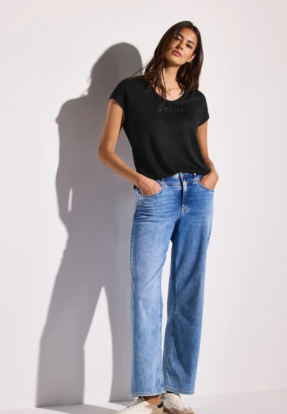 Leinen-Look Wording Shirt