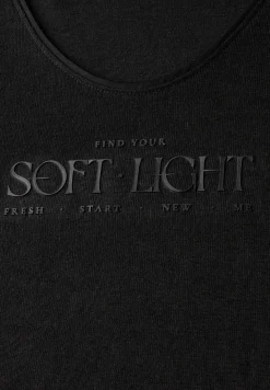 Leinen-Look Wording Shirt