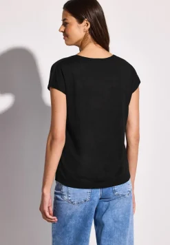 Leinen-Look Wording Shirt