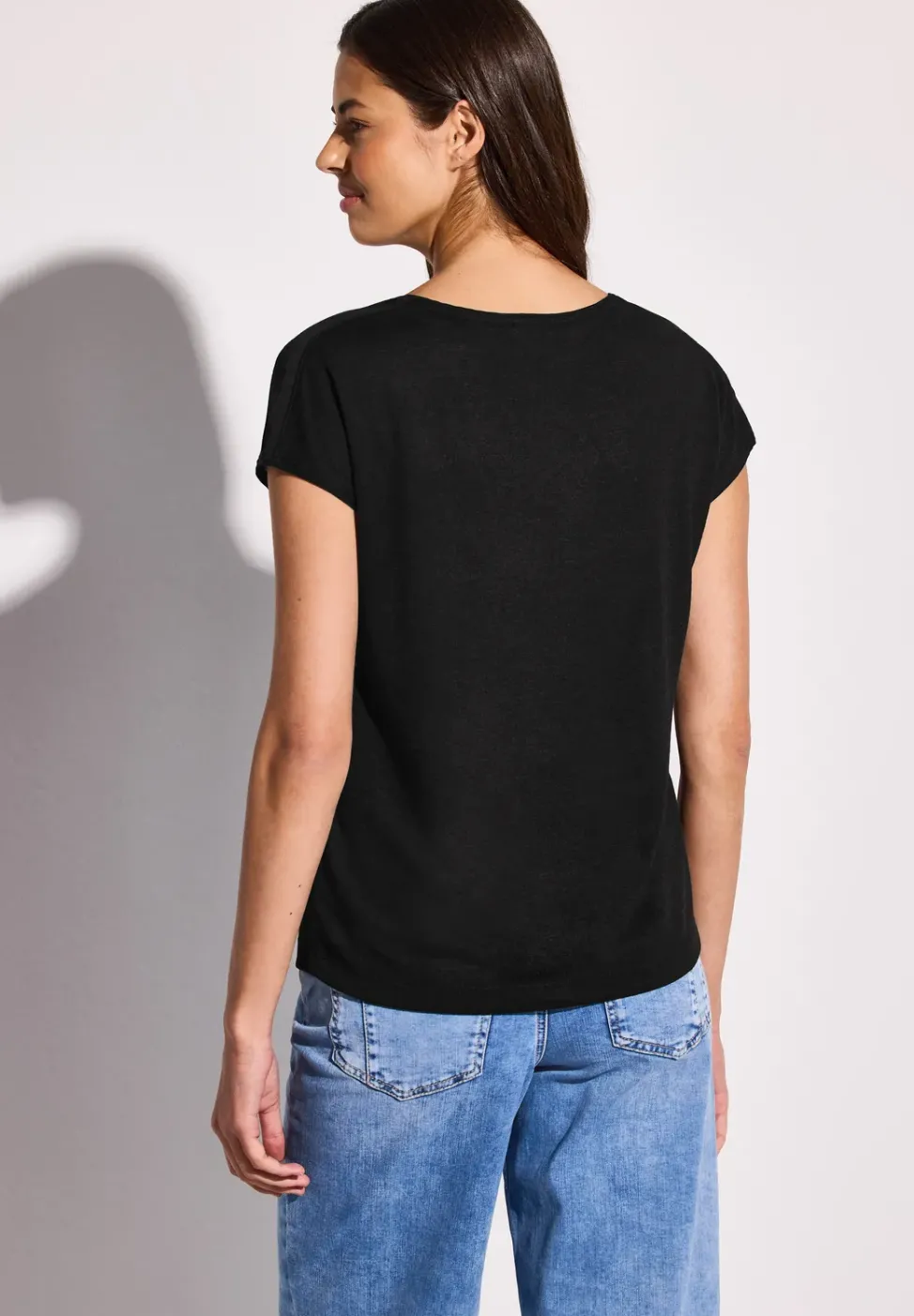 Leinen-Look Wording Shirt