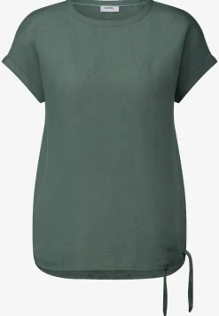 Leinenmix Bluse mit Knoten