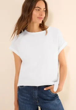 Leinenmix Bluse mit Knoten