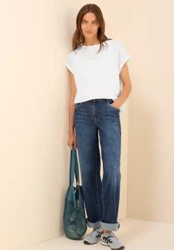 Leinenmix Bluse mit Knoten