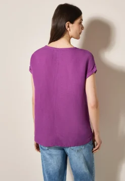Leinenmix Bluse mit Knoten