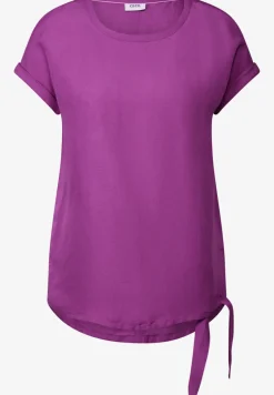 Leinenmix Bluse mit Knoten