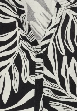 Leinenmix Print Kleid