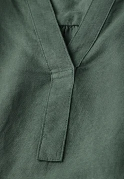 Leinenmix-Bluse in Unifarbe