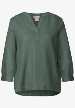 Leinenmix-Bluse in Unifarbe