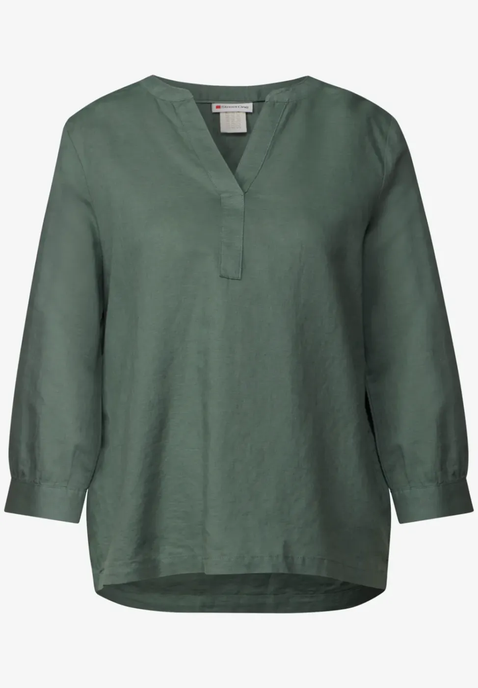 Leinenmix-Bluse in Unifarbe