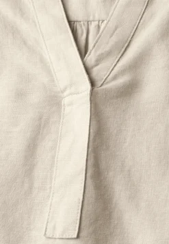 Leinenmix-Bluse in Unifarbe