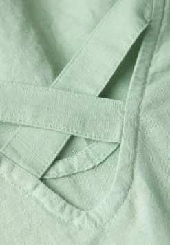 Leinenmix-Bluse mit Bändern
