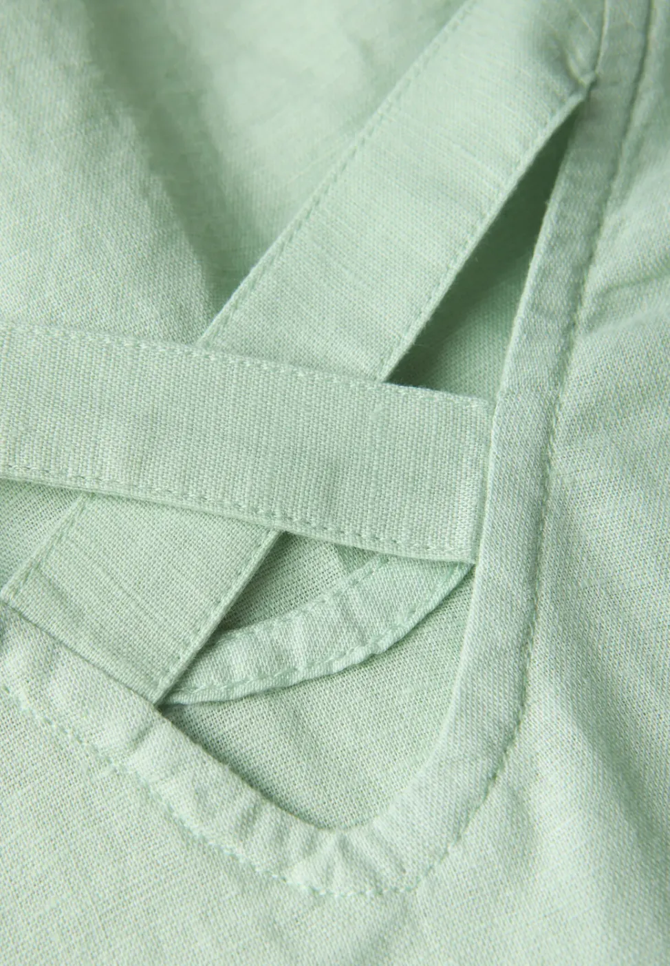 Leinenmix-Bluse mit Bändern
