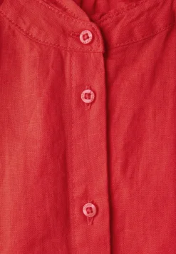 Leinenmix-Bluse mit Rüschen