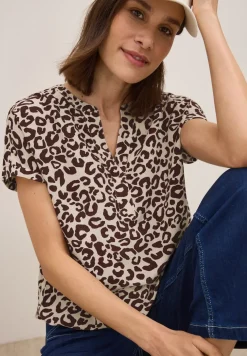 Leo Split Neck Bluse