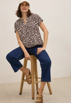 Leo Split Neck Bluse