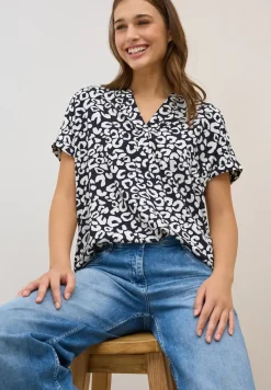 Leo Split Neck Bluse