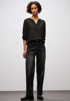 Leo Split Neck Bluse