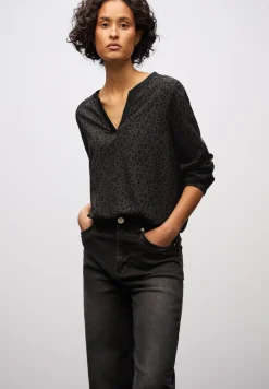 Leo Split Neck Bluse