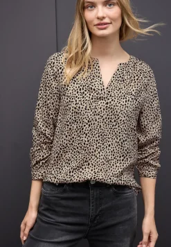 Leo Split Neck Bluse
