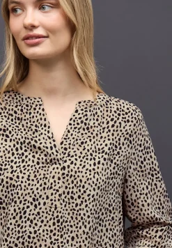 Leo Split Neck Bluse