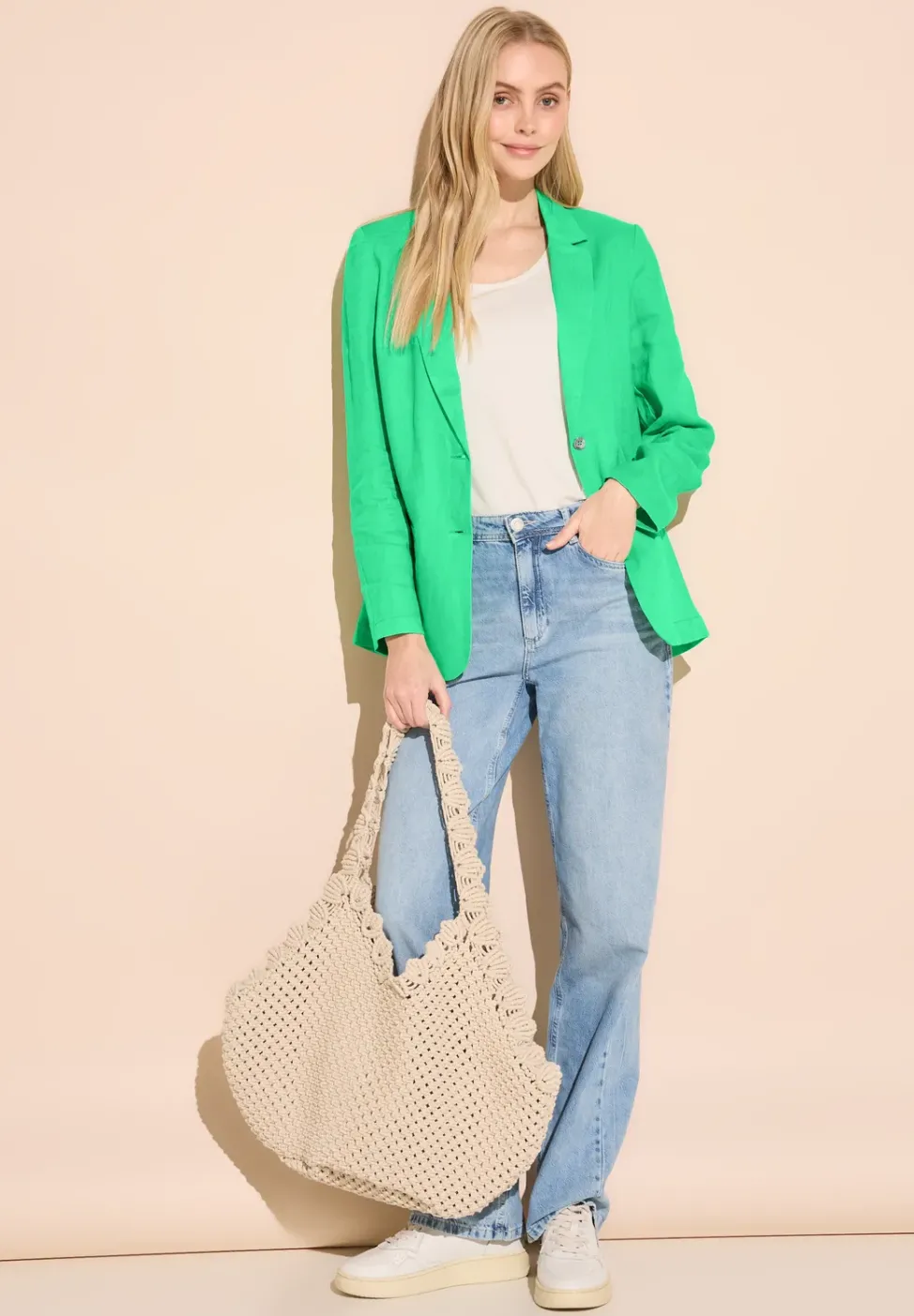 Long Leinenblazer