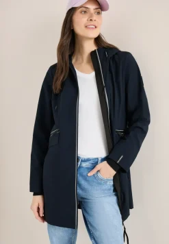 Mantel mit Kapuze und 2-Wege-Zipper