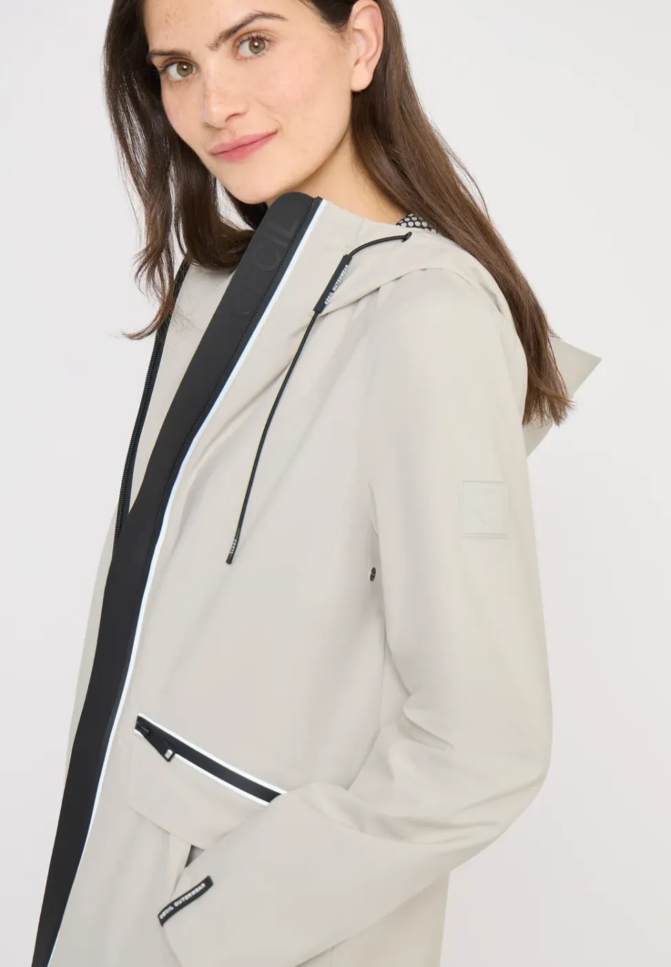 Mantel mit Kapuze und 2-Wege-Zipper