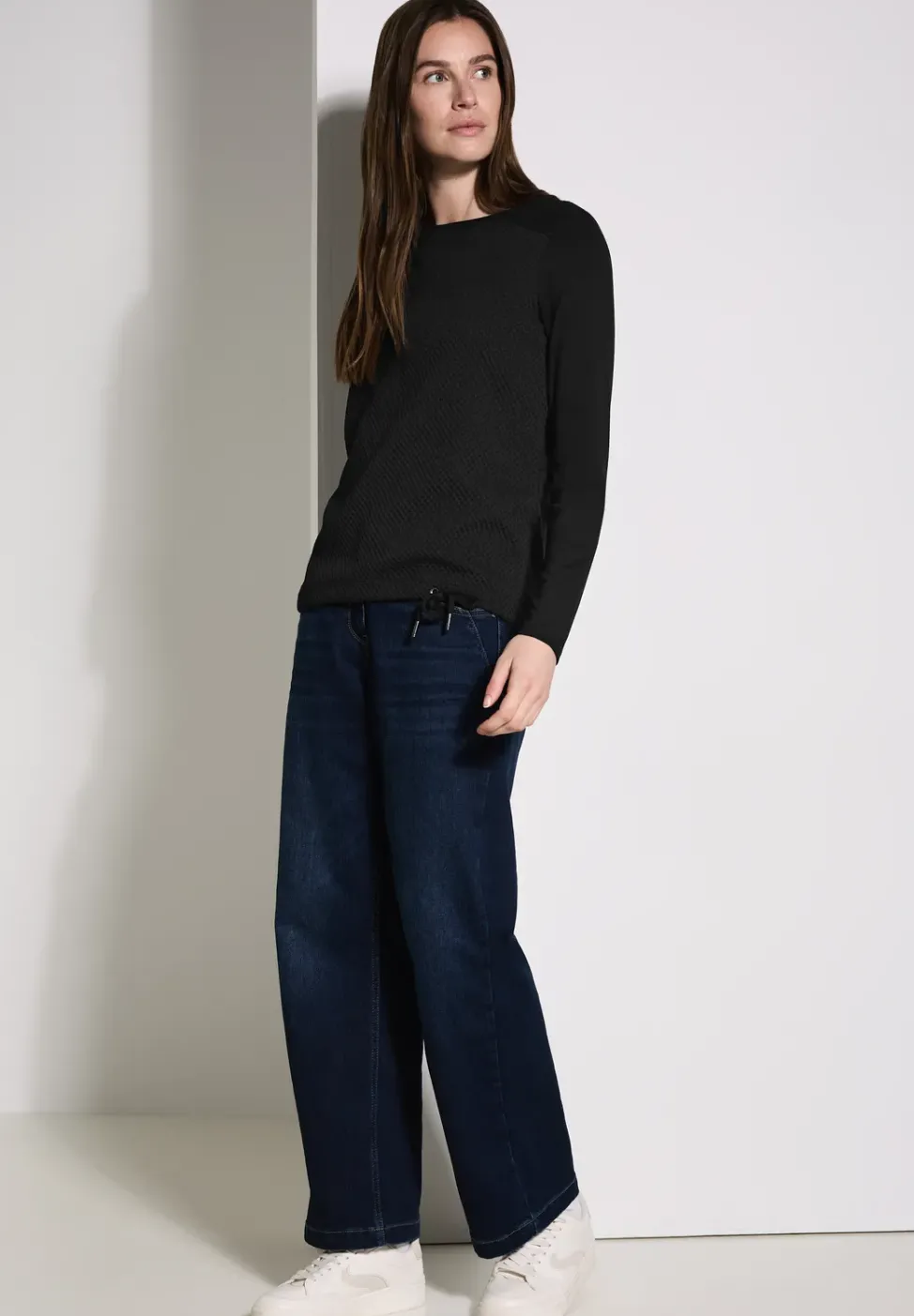 Materialmix Langarmshirt