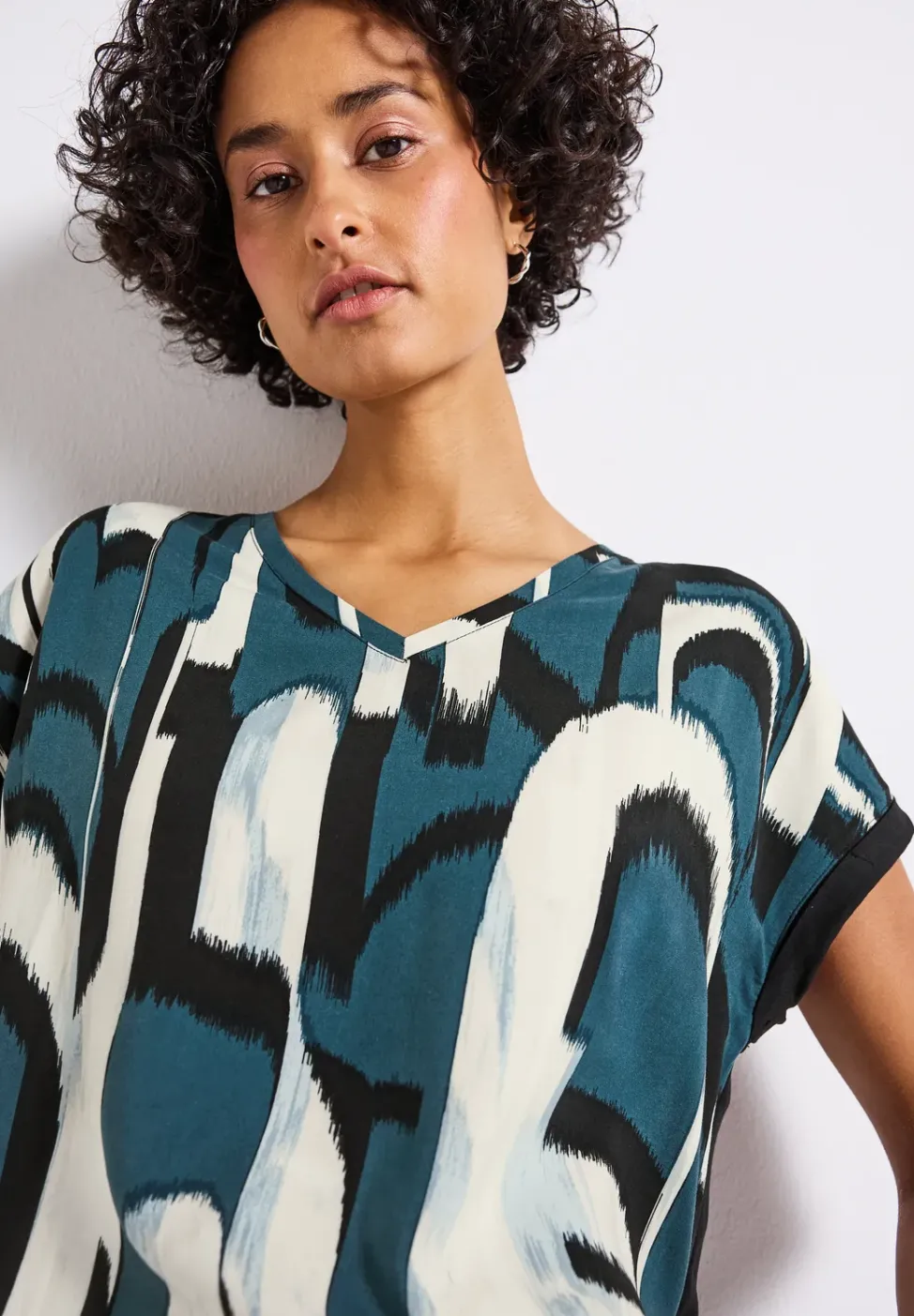 Materialmix Ikat Print Shirt
