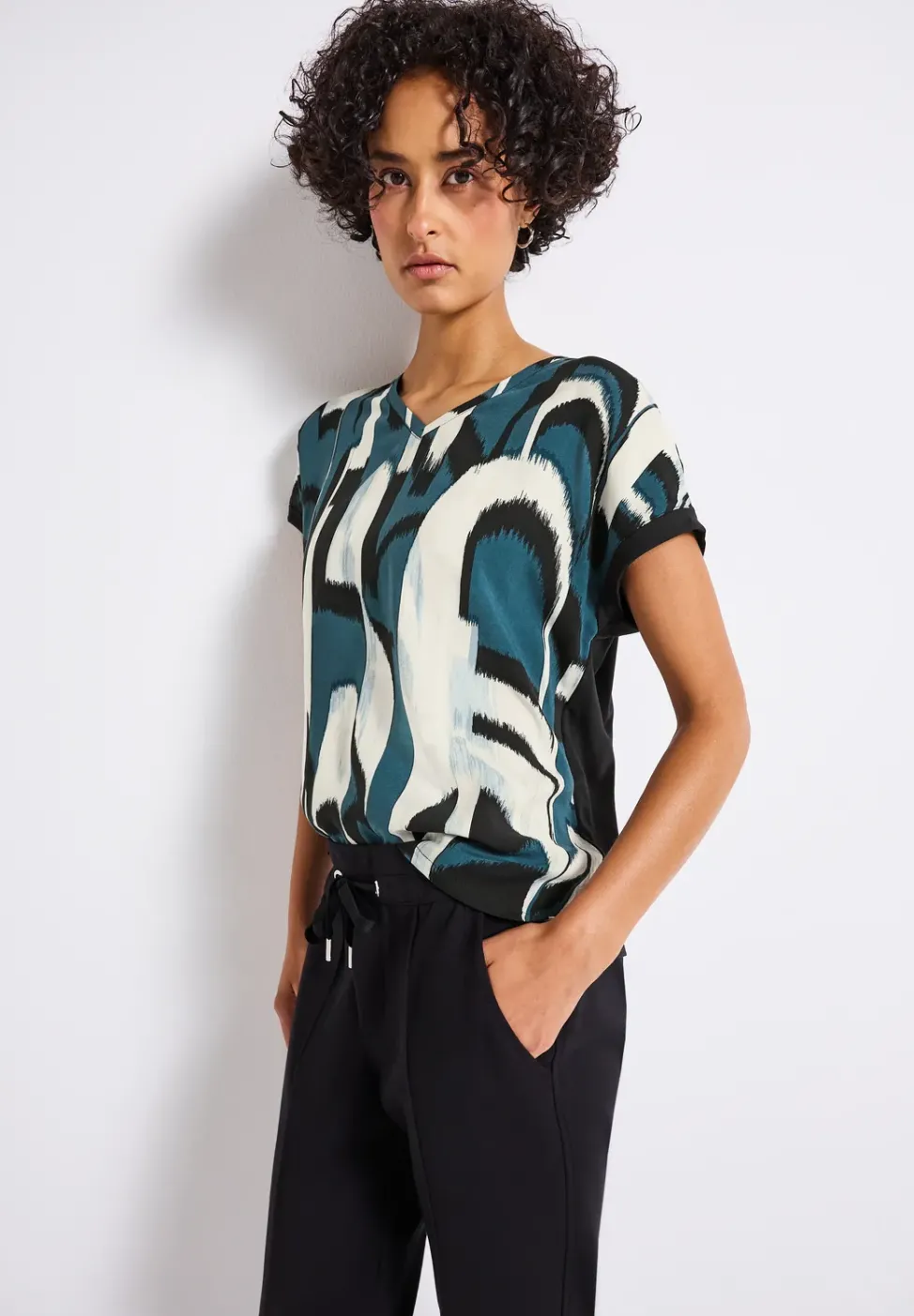Materialmix Ikat Print Shirt