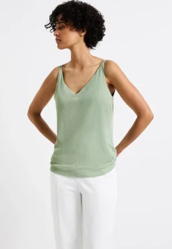 Materialmix V-Neck Top