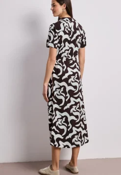 Maxi-Kleid mit Hemdkragen und Print