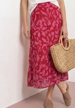 Maxi-Rock aus Chiffon mit Print