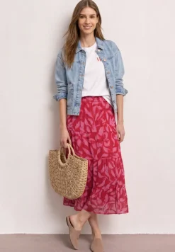 Maxi-Rock aus Chiffon mit Print