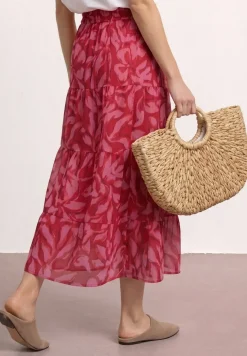 Maxi-Rock aus Chiffon mit Print