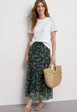 Maxi-Rock aus Chiffon mit Print