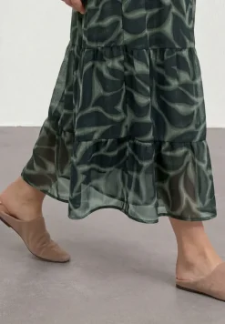 Maxi-Rock aus Chiffon mit Print