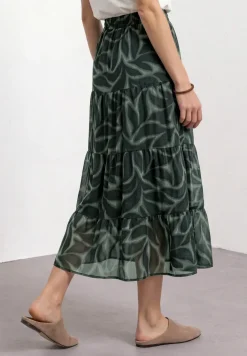 Maxi-Rock aus Chiffon mit Print