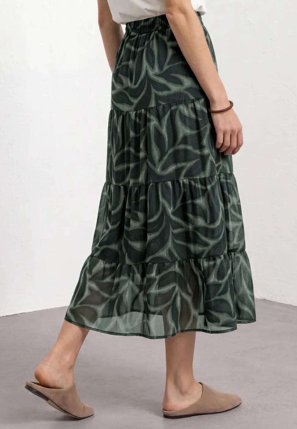 Maxi-Rock aus Chiffon mit Print