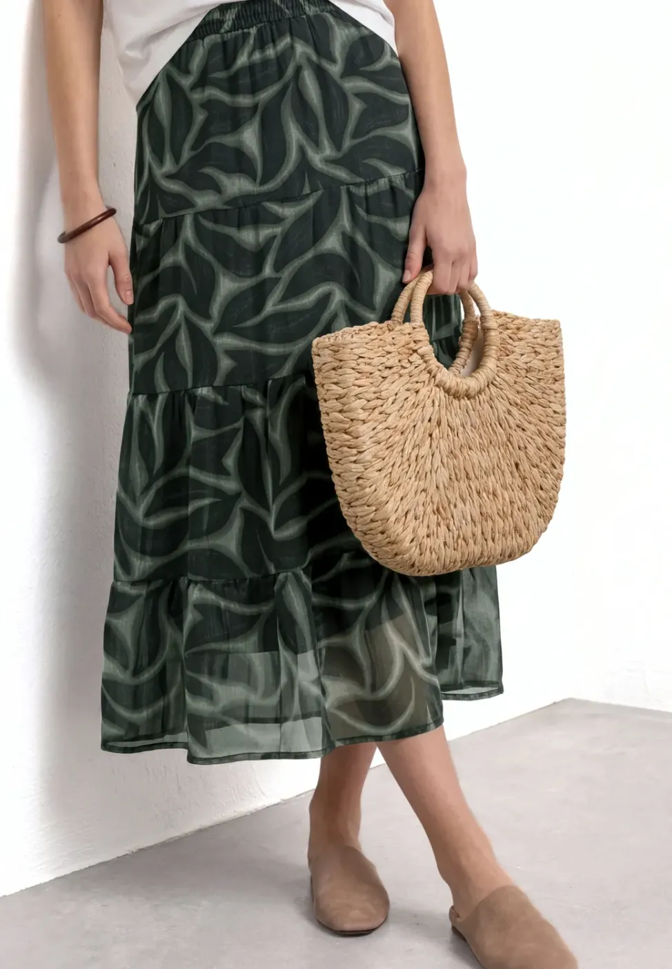 Maxi-Rock aus Chiffon mit Print