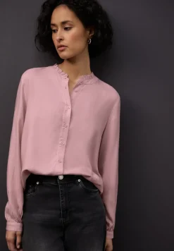 Melange Bluse mit Rüschen