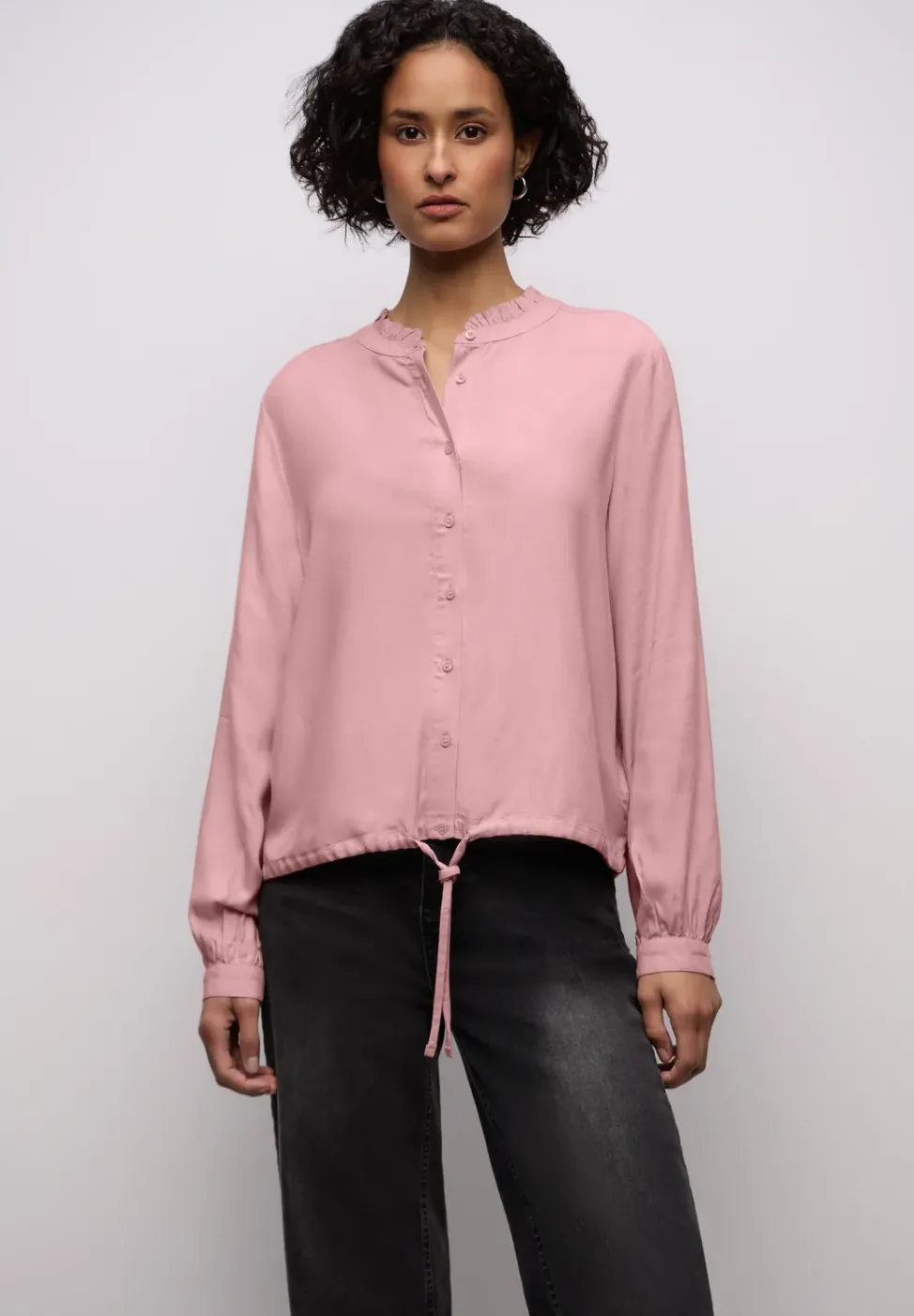 Melange Bluse mit Rüschen