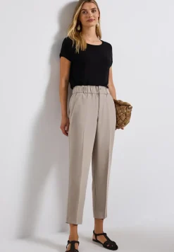Melange-Look Paperbag Hose