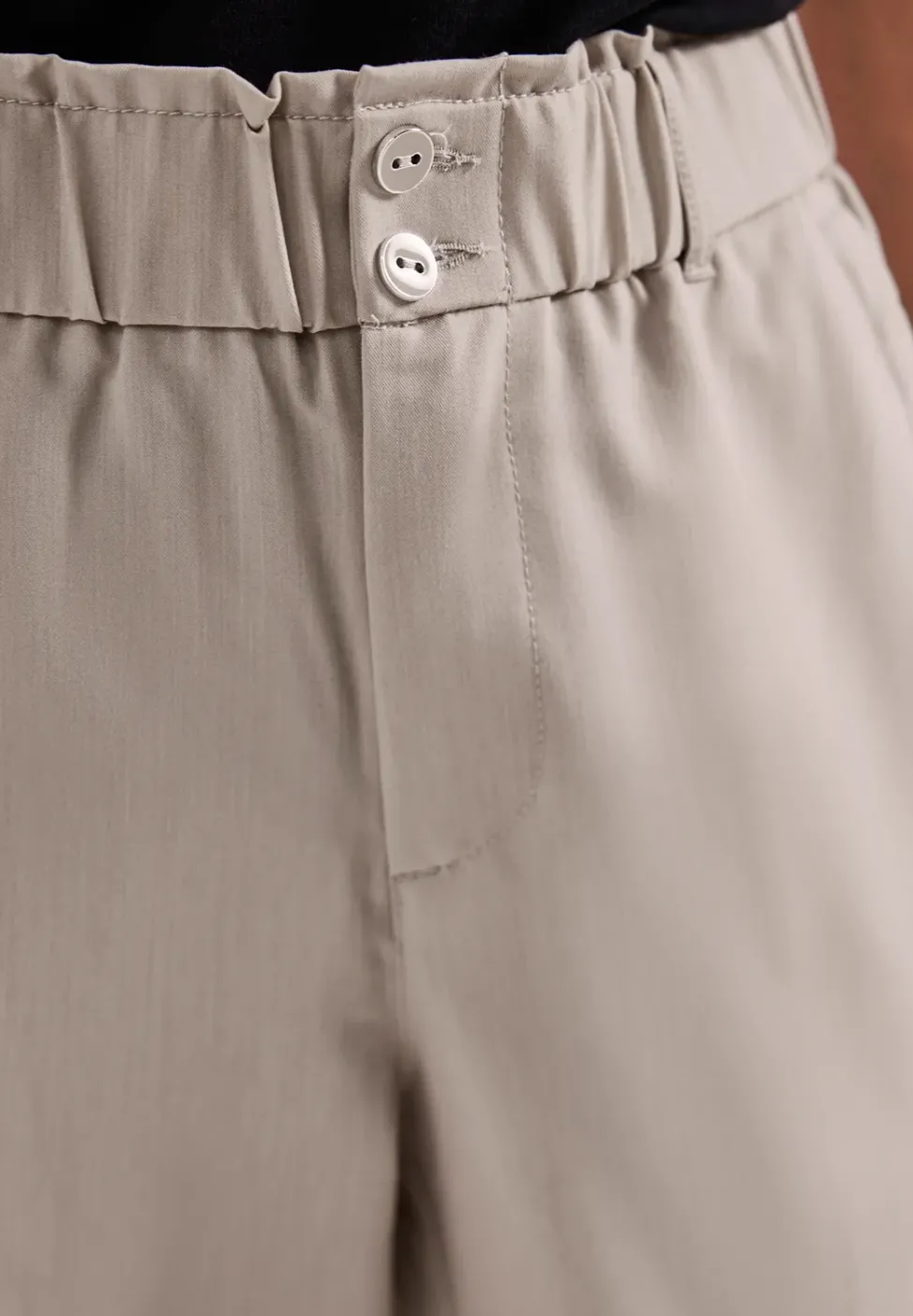 Melange-Look Paperbag Hose