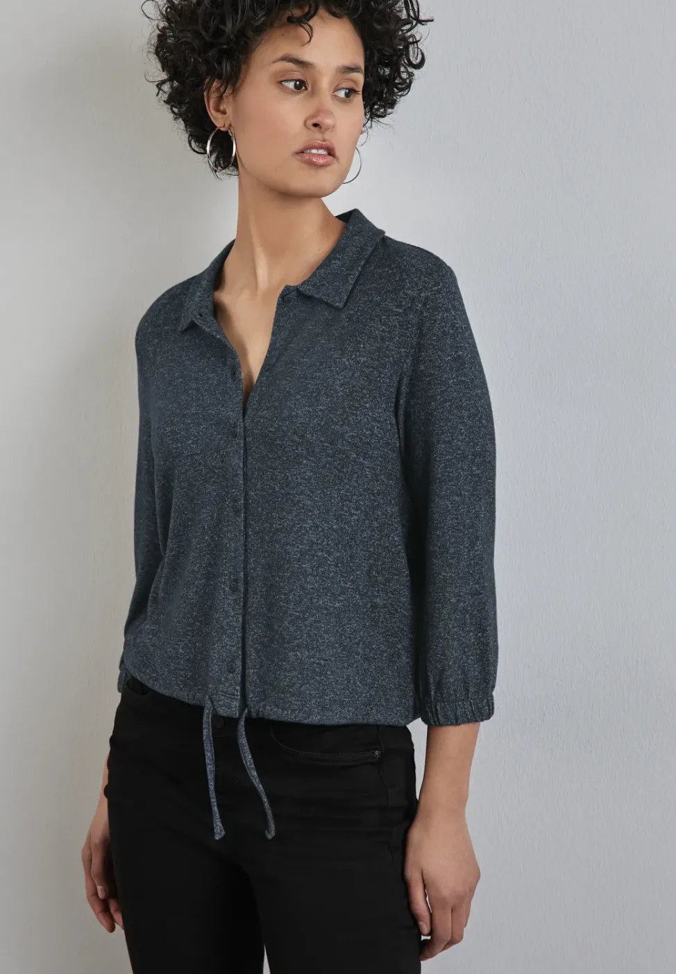 Melange-Look-Jacke