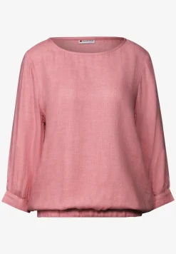 Melange Rundhals Bluse