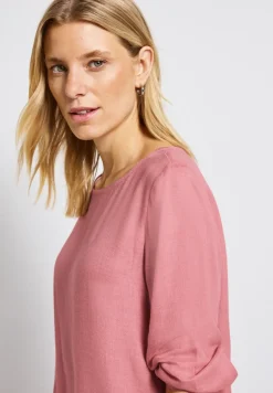 Melange Rundhals Bluse